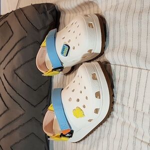 White Womens Platform Crocs, Size 9